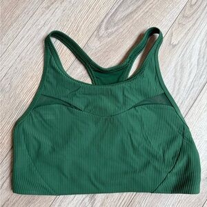 Lululemon ribbed mesh high neck bra color  evergreen